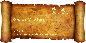 Kopsa Vivien névjegykártya